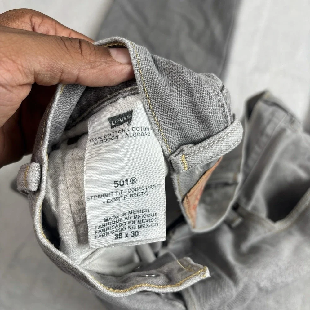 Levi's 501‎ Denim Grey Jeans Distressed Waist 36